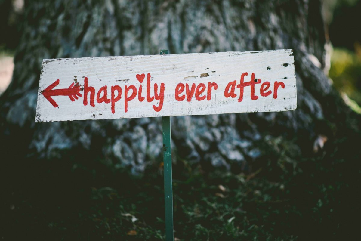 Hochzeitsdeko Schild "Happily ever after"